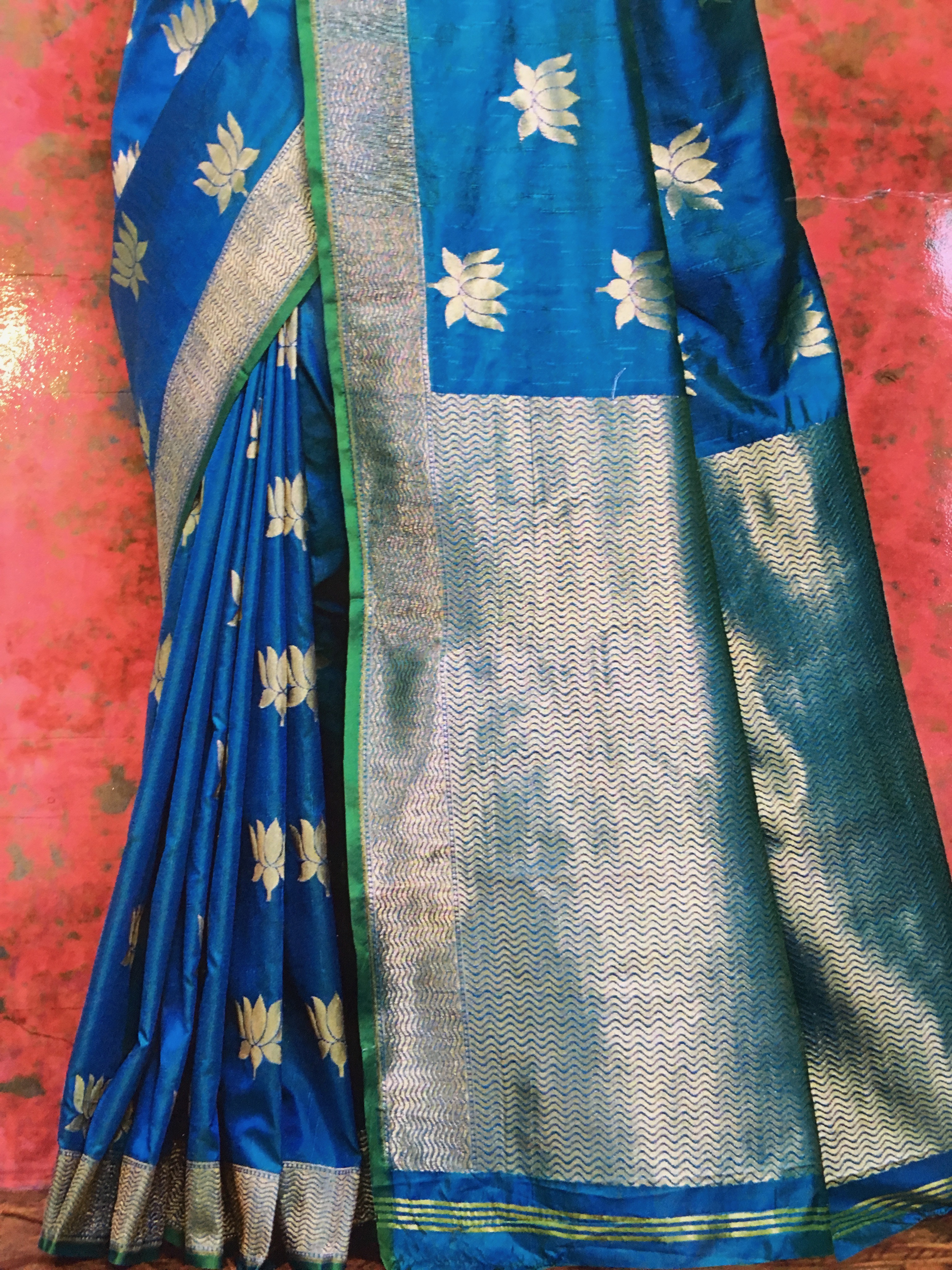 Dupion Silk Saree in Sky Blue