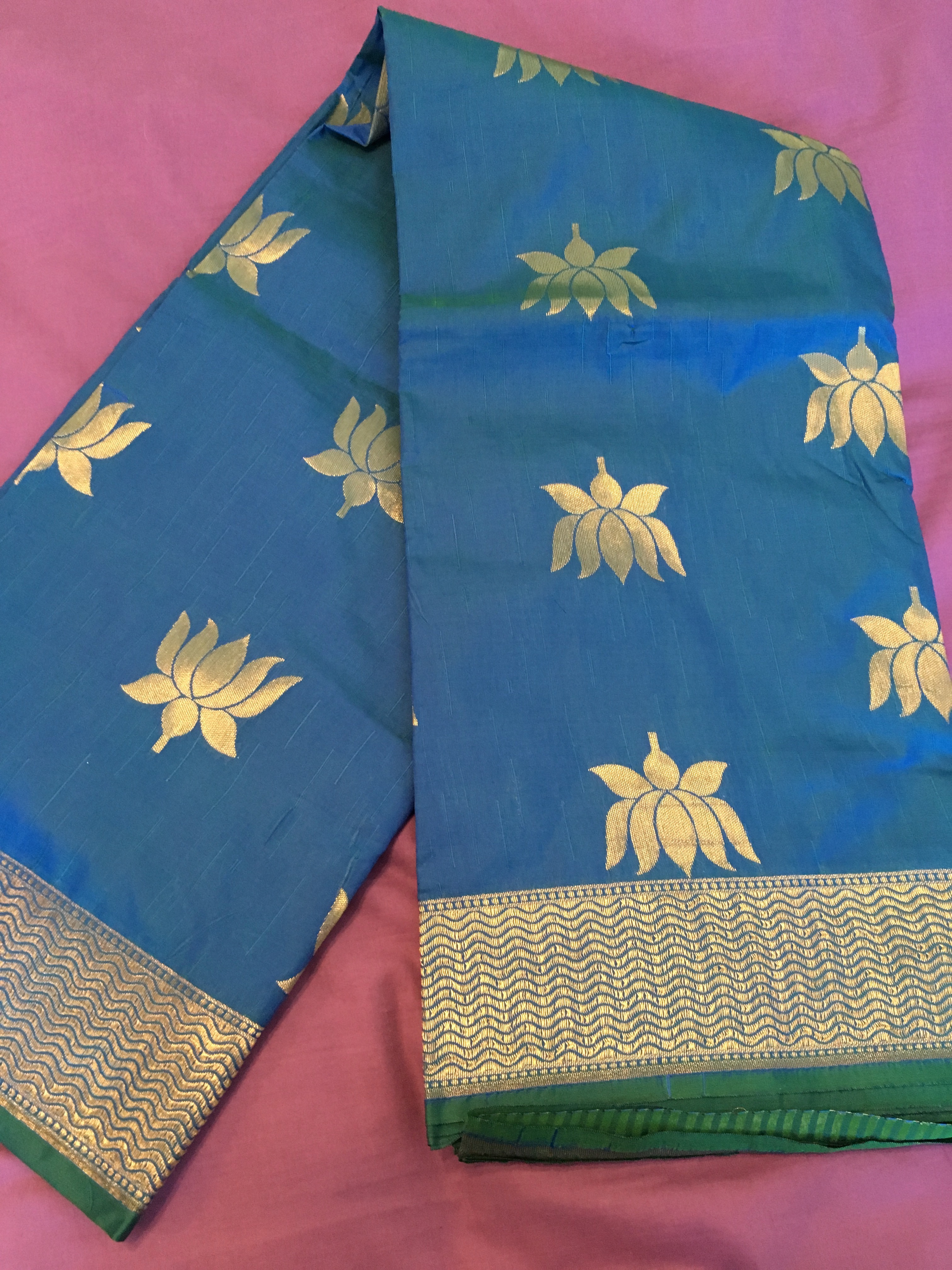 Dupion Silk Saree in Sky Blue