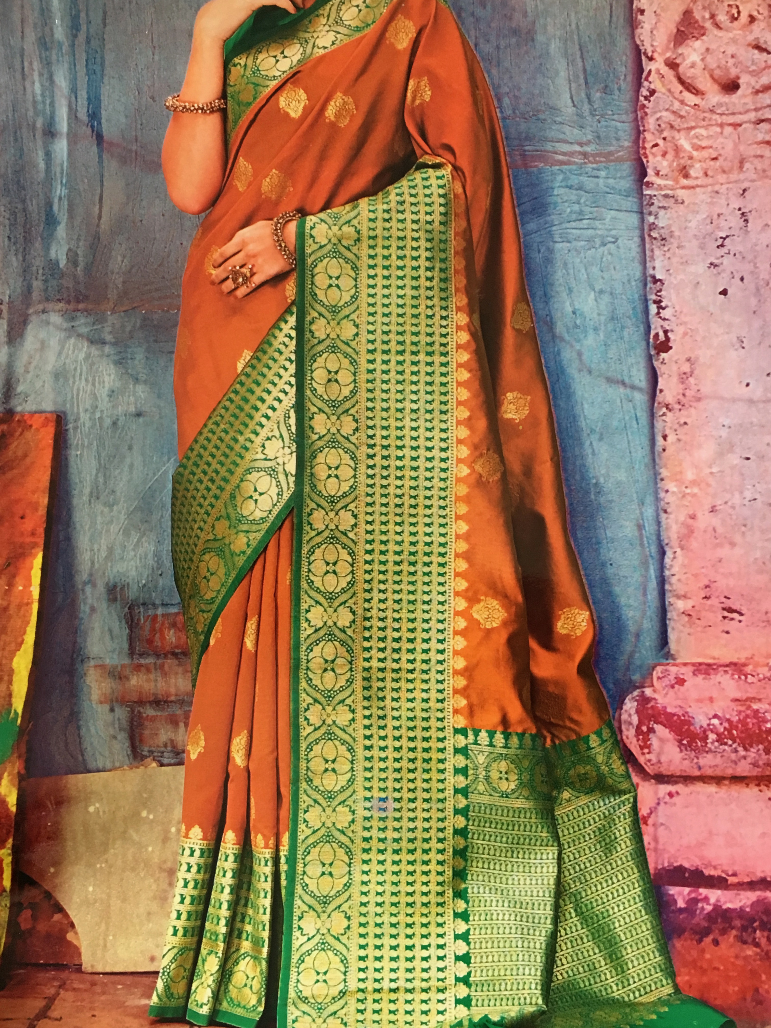 Mustard Yellow Festive Woven Silk Saree With Blouse